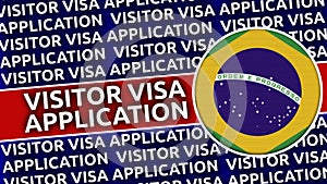 Brazil Circular Flag with Visitor Visa Application Titles