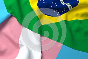 Brazil Country Flag LGBT LGBTQ Transgender 3d Rendering