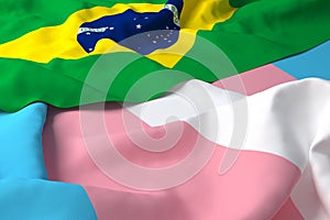 Brazil Country Flag LGBT LGBTQ Transgender 3d Rendering