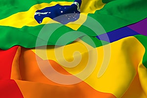 Brazil Country Flag LGBT LGBTQ Transgender 3d Rendering