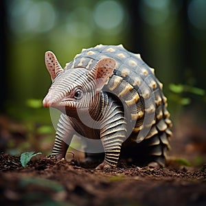 Brazil cute animal. Six-Banded Armadillo Yellow Armadillo Euphractus sexcinctus Pantanal Brazil. Wildlife scene from nature