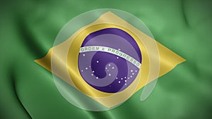 Brazil flag background realistic waving in the wind 4K video, for Independence Day or Anthem (perfect loop)