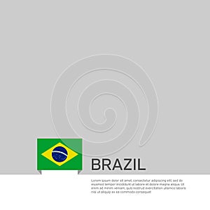 Brazil flag background. State patriotic brazilian banner, cover. Document template with brazil flag on white background. National