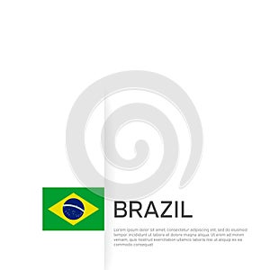 Brazil flag background. State patriotic brazilian banner, cover. Document template with brazil flag on white background. National