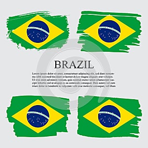 Brazil flag brush concept. Flag of Brazil grunge style banner background