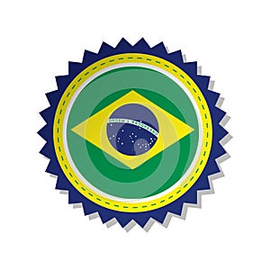 brazil flag label. Vector illustration decorative design