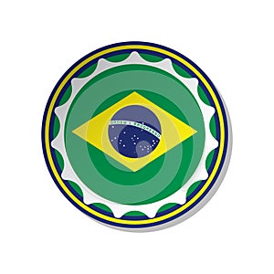 brazil flag label. Vector illustration decorative design