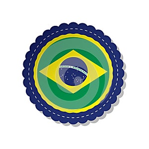 brazil flag label. Vector illustration decorative design