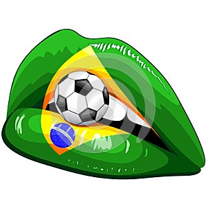 Brazil Flag Lipstick Soccer Supporters