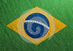 Brazil flag vintage, retro, scratched,