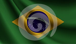 Brazil flag waving. background for patriotic and national design. illustration