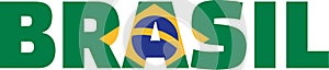 Brazil flag word brasil