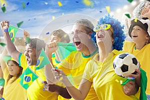 Brazil football team supporter on stadium