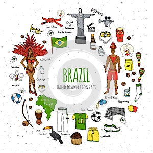 Brazil icons set