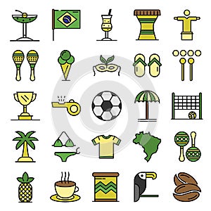 Brazil icons vector flat photo