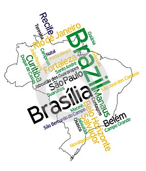 Brazil map and cities