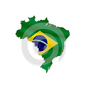 Brazil map with flag