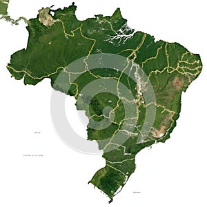 Brazil Map Highlighting the Amazon Jungle Isolated photo