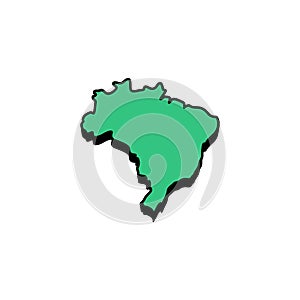 Brazil map icon flat vector illustration photo