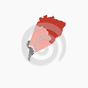 Brazil map relief south america red vektor