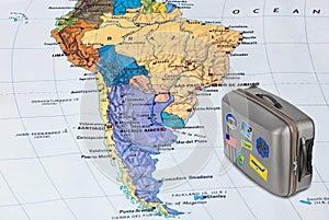 Brazil map and travel case with stickers (my photos)