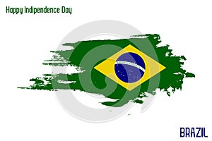 Brazil National Flag Grunge Brush Stroke Vecctor Design Flag of Brazil