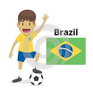 Brazil national team cartoon,football World,country flags. 2018