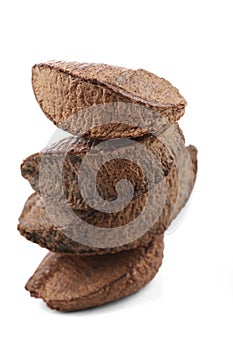 Brazil nut on white background