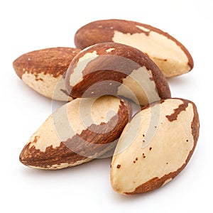 Brazil nuts isolated on white background