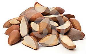 Brazil Nuts in Seclusion on White Background