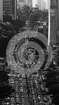 Brazil Paulista Avenue sao paulo clouds black and white