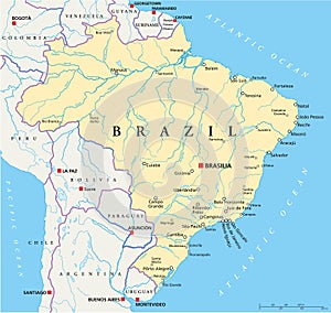 Brazil Political Map photo