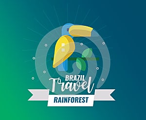 Brazil Rainforest and travel logo and header concept.