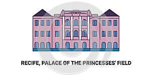 Brazil, Recife, Palace Of The Princesses' Field, travel landmark vector illustration