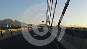 Brazil Rio de Janeiro Fundao Island Exit Trees Road Bridge Avenue