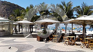 Brazil Rio de Janeiro Leme Beach Kioski Palm Trees Tropical