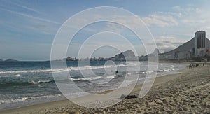 Brazil - Rio de Janeiro - Leme - Beach - Ocean - Sea - Buildings