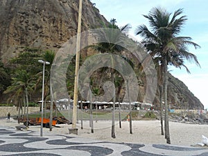 Brazil - Rio de Janeiro - Leme - Palm Trees - Beach - Mountain - Tropical - Landscape