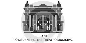Brazil, Rio De Janeiro, The Theatro Municipal travel landmark vector illustration photo