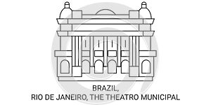 Brazil, Rio De Janeiro, The Theatro Municipal travel landmark vector illustration photo
