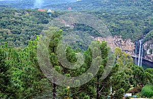 Brazil, Rio Grande do Sul, Gramado Canela, Parque do Caracol Cascata Extraordinary Nature Waterfall, Landscape View