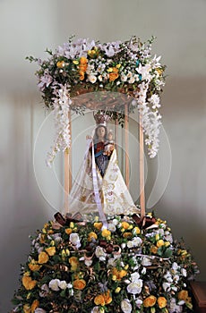 Brazil, Santarem /Alter do Chao: Virgin Mary in Christmas Decoration