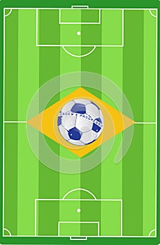 Brazil soccer field flag illustration design
