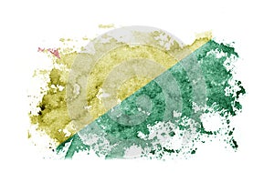 Brazil states Acre flag background painted on white paper with watercolor
