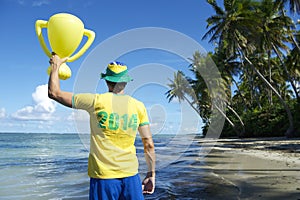 Brazil Team Football Player Trophy on Nordeste Beach