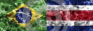 Brazil vs Costa Rica smoke flag, group E, football world cup 2018, Moscow, Russia photo