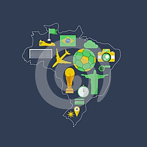 Brazil worldcup event flat design