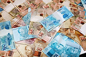 Brazilian banknotes in various amounts