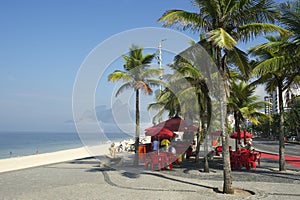 Brazilian Beach Kiosk with Palm Trees