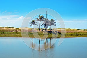 The brazilian beach Orla de Atalaia in the capital,Aracaju,Sergipe